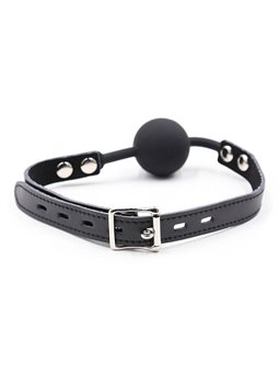 Ohmama Fetish Silicone Ball Gag with Leather Belt