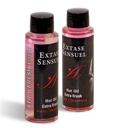 Extase Sensuel - Hot Oil Extra Fresh Olio con Effetto Calore Aroma Fragola 100 ML