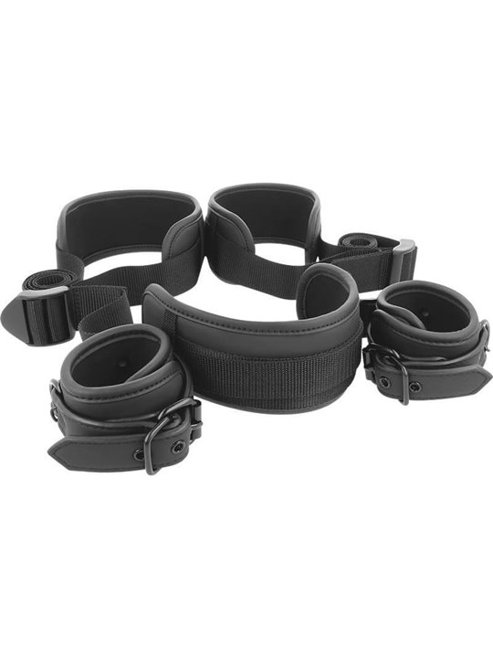 Fetish Submissive - Master Position With 4 Noprene-Lined Handcuffs