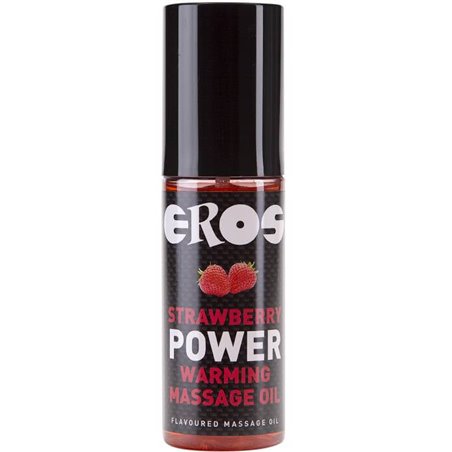 Eros Power Warming - Olio Da Massaggio alla Fragola con Effetto Calore 100 ML