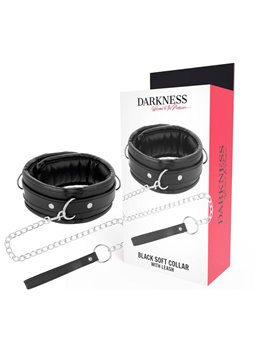 Darkness - Soft Leather Necklace with Chain