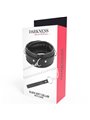 Darkness Black Soft Collar - Collare in Pelle Nera con Guinzaglio in Acciaio