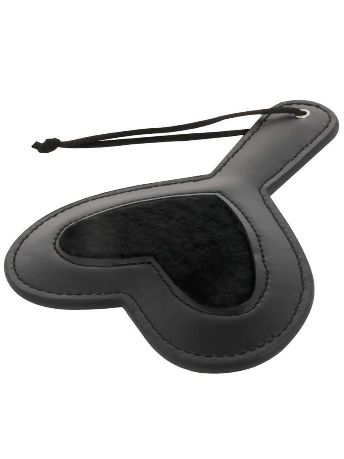 Darkness Bondage Paddle - Pagaia in Velluto Nero a Forma di Cuore 19x15 Cm