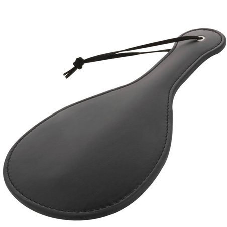 Darkness Bondage Paddle - Pagaia Fetish di Forma Tonda in Pelle Vegana Nera