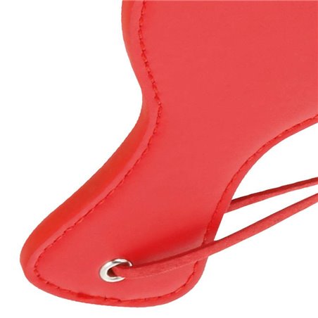 Darkness Bondage Paddle - Pagaia Fetish di Forma Tonda in Pelle Vegana Rossa