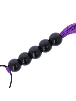 Darkness Bondage Whip - Frusta Viola con Impugnatura a Sfere - 45 Cm