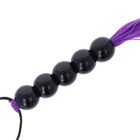 Darkness Bondage Whip - Frusta Viola con Impugnatura a Sfere - 45 Cm