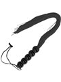 Darkness Bondage Whip - Frusta Nera con Impugnatura a Sfere - 45 Cm