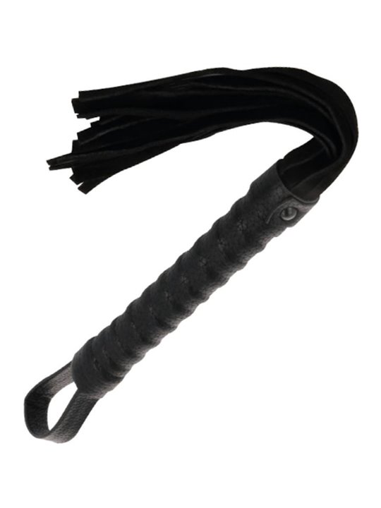 Darkness - Black Bondage Whip with Leather Handle