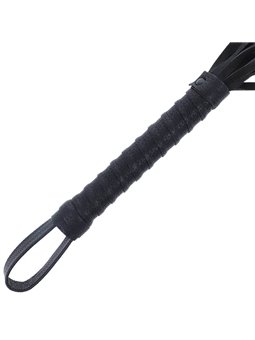 Darkness - Black Bondage Whip with Leather Handle