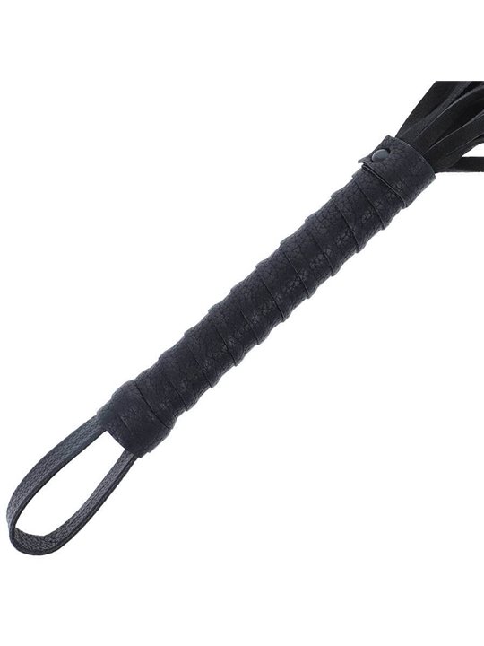 Darkness - Black Bondage Whip with Leather Handle