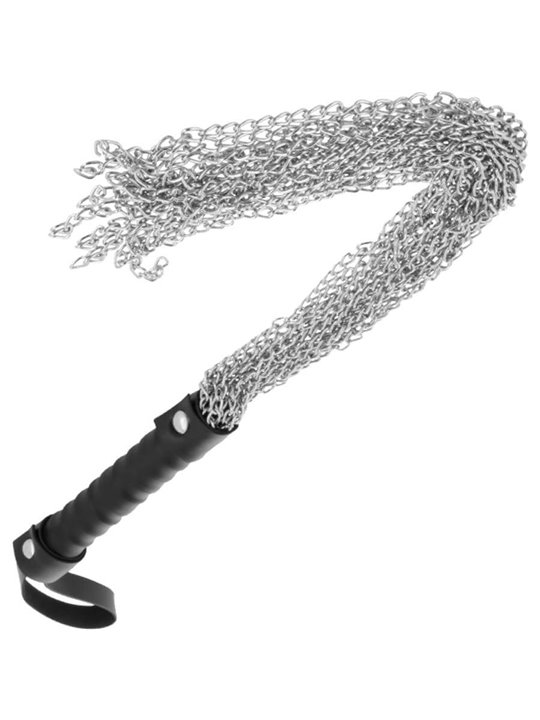 Darkness Bondage Whip - Frusta in Metallo con Manico in Morbido PVC