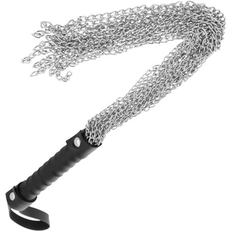 Darkness Bondage Whip - Frusta in Metallo con Manico in Morbido PVC