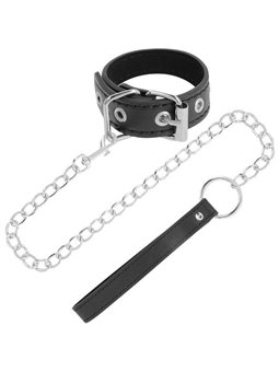 Darkness Black Penis Belt - Cintura per il Pene in Pelle con Guinzaglio