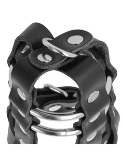 Darkness Black Penis Cage - Gabbia Fallica in Pelle Vegana con Lucchetto