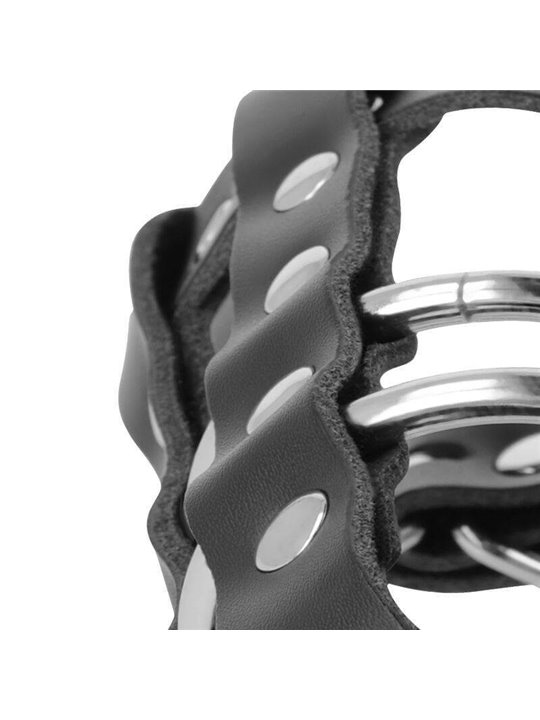 Darkness Black Penis Cage - Gabbia Fallica in Pelle Vegana con Lucchetto