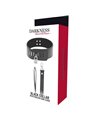 Darkness Black Collar - Collare e Guinzaglio in Pelle Vegana Nera con Lucchetto