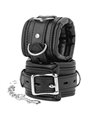 Darkness Soft Black Handcuffs - Polsiere in Pelle Vegana Nera e Catena in Metallo