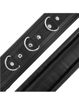 Darkness Soft Black Handcuffs - Polsiere in Pelle Vegana Nera e Catena in Metallo