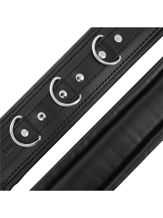 Darkness Soft Black Handcuffs - Polsiere in Pelle Vegana Nera e Catena in Metallo