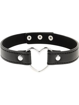 Coquette Chic Desire - Vegan Leather Necklace Woman Heart Accessory