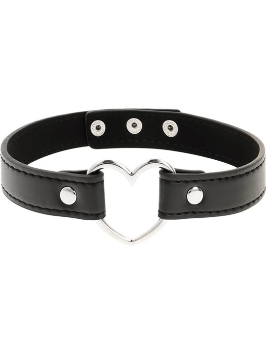 Coquette Chic Desire - Vegan Leather Necklace Woman Heart Accessory