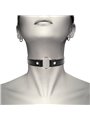 Coquette Chic Desire - Collare in Pelle Vegana Nera con Anello in Metallo