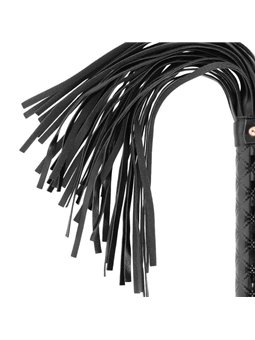 Begme Black Edition - Frusta in Pelle Vegana con Dettagli Dorati