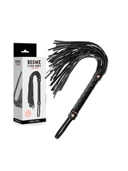 Begme Black Edition - Frusta in Pelle Vegana con Dettagli Dorati