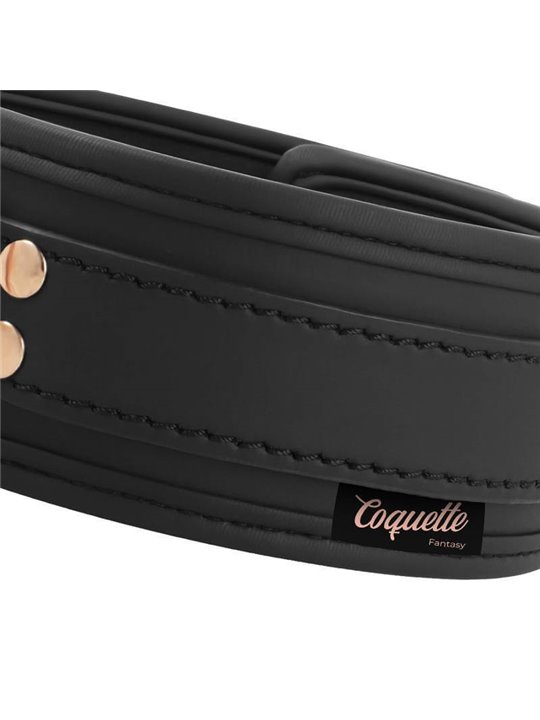 Coquette Chic Desire - Collare in Pelle Vegana con Guinzaglio in Metallo