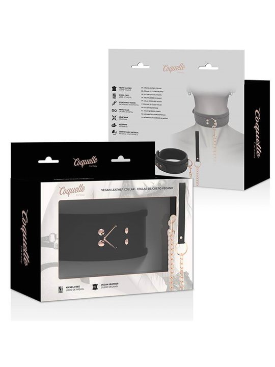 Coquette Chic Desire - Fantasy Vegan Leather Necklace with Strap and Neoprene Lining