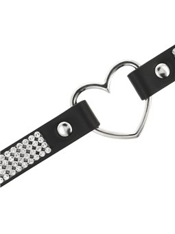 Coquette Chic Desire - Vegan Leather Choker with Heart
