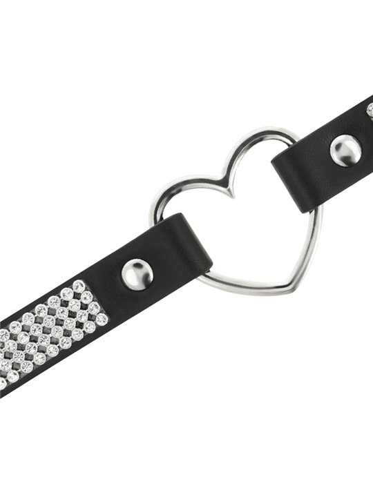 Coquette Chic Desire - Vegan Leather Choker with Heart