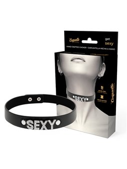 Coquette Chic Desire - Collare in Pelle Vegana Nera con Dettaglio SEXY