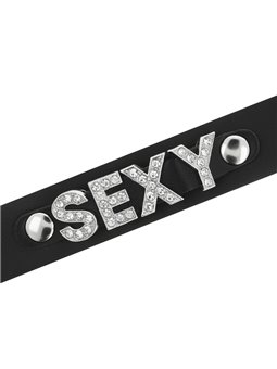 Coquette Chic Desire - Collare in Pelle Vegana Nera con Dettaglio SEXY