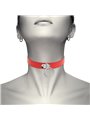 Coquette Chic Desire - Collare in Pelle Vegana Rossa con Anello in Metallo