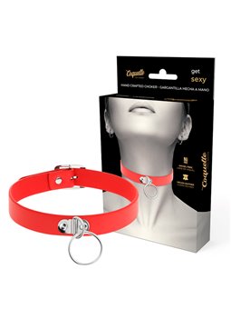 Coquette Chic Desire - Red Vegan Leather Necklace Woman Fetish Accessory