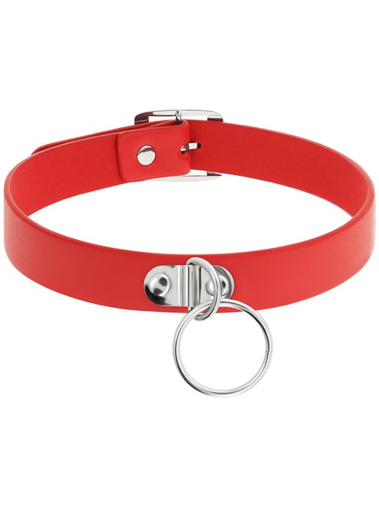 Coquette Chic Desire - Red Vegan Leather Necklace Woman Fetish Accessory