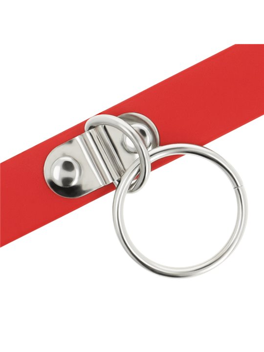 Coquette Chic Desire - Red Vegan Leather Necklace Woman Fetish Accessory