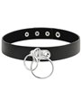 Coquette Chic Desire - Double Ring Vegan Leather Choker