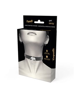 Coquette Chic Desire - Double Ring Vegan Leather Choker