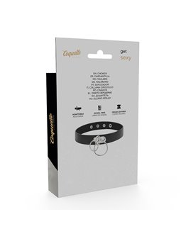 Coquette Chic Desire - Double Ring Vegan Leather Choker