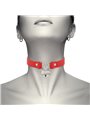 Coquette Chic Desire - Red Vegan Leather Necklace with Heart Accessory with Key