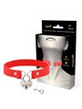 Coquette Chic Desire - Red Vegan Leather Necklace with Heart Accessory with Key