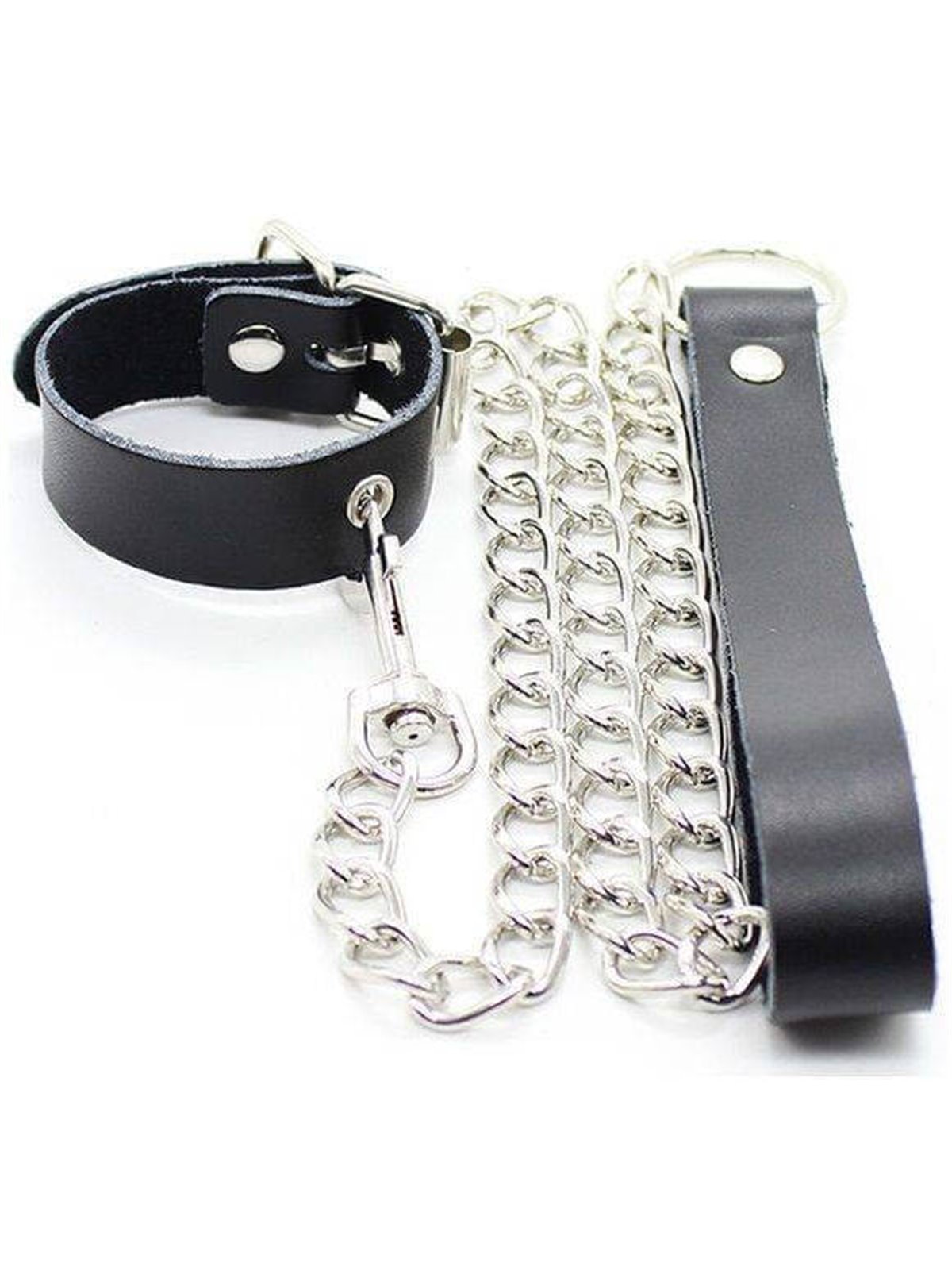 Ohmama Fetish - Penis Necklace And Leather Strap With Metal Chain