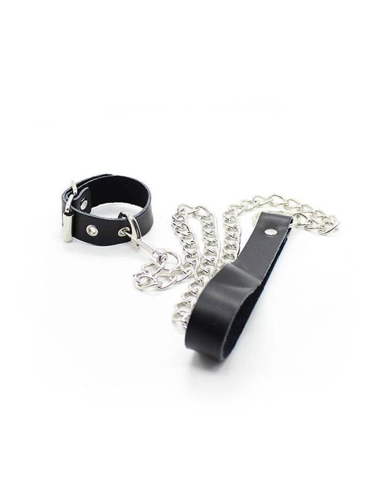 Ohmama Fetish - Penis Necklace And Leather Strap With Metal Chain