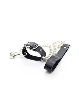 Ohmama Fetish - Penis Necklace And Leather Strap With Metal Chain