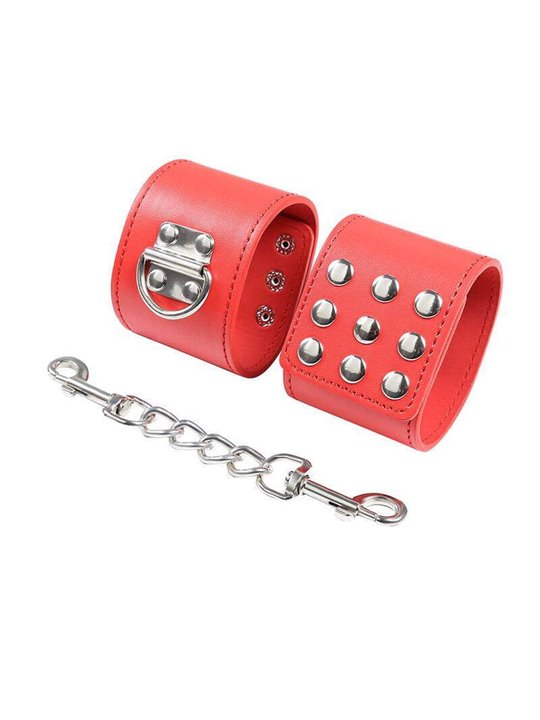 Ohmama Fetish - Red Handcuffs with Snap Closure