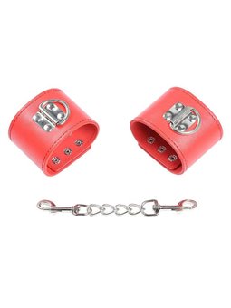 Ohmama Fetish - Red Handcuffs with Snap Closure