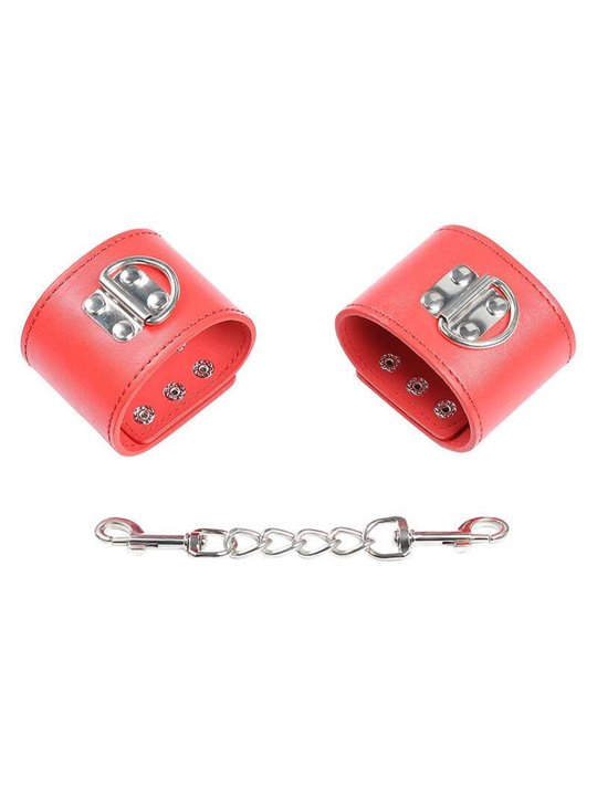 Ohmama Fetish - Red Handcuffs with Snap Closure